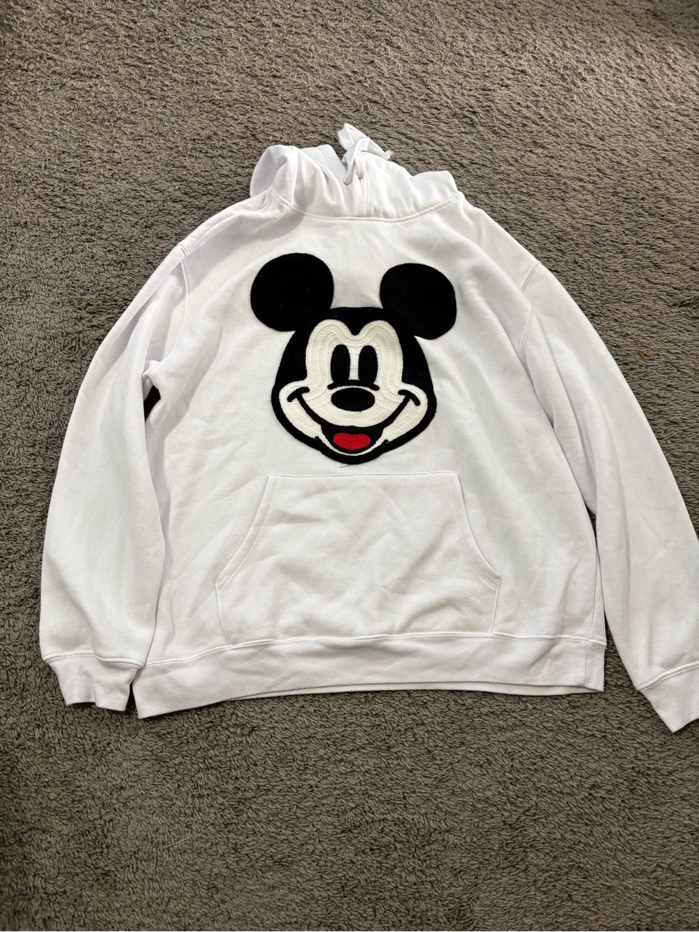 Disney White Hoodie with Black & Red Mickey Face